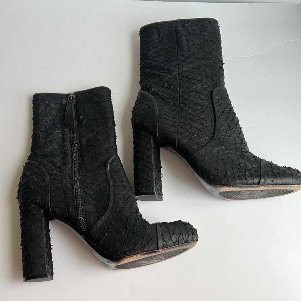 Leon Max Black Textured High-Heel Ankle Boots. 10. GUC!🔥 - Picture 8 of 11